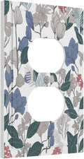 Decorative Outlet Covers Boho Green Leaf Floral Combination 1 Gang Wall Plate Receptacle Duplex Light Switch Cover Plate Single Dual Plug Covers Electrical Switchplate Faceplate