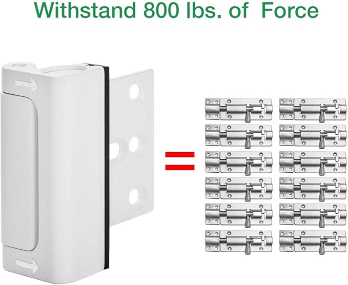 Home Security Door Reinforcement Lock - Child Proof Door Locks for Kids Safety Withstand 800lbs Metal Front Door Child Safety Lock Add High Security Door Latch Lock to Guard Home for Inside Swing Door
