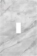 Decorative Light Switch Cover Plate Gray Marble Pattern 1 Gang Single Toggle Wall Plate Electrical Outlet Covers Decorate Switch Plate Cover for Home Farmhouse Decor