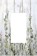 Sage Green Eucalyptus Rustic Country Botanical Leaf Flower Decorative Outlet Covers 1 Gang Single Rocker Light Switch Cover Plate Wall Plates GFCI Faceplate for Farmhouse Bedroom Decor