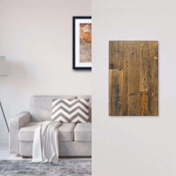 Brown Wood Vintage Rustic Old Board Light Switch Cover Plate 1 Gang No Device Blank Electrical Wall Plates Faceplate Decorative Switch Plate for Farmhouse Home Decor