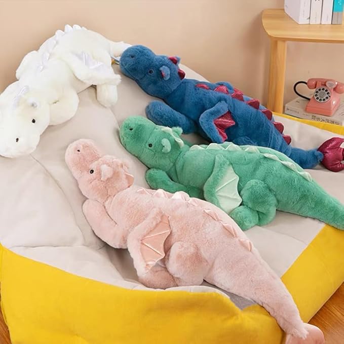 Weighted Stuffed Animals 10Lbs 35.4", Weighted Dragon Stuffed Animal for Kids and Adults, Heavy Weighted Stuffed Animals for Comfort and Relaxation. Blue, Pink, and Green Available