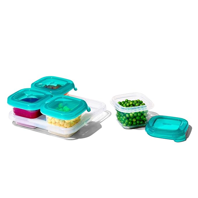 OXO Tot Silicone Baby Food Storage Container, Set of Four, 4oz Containers