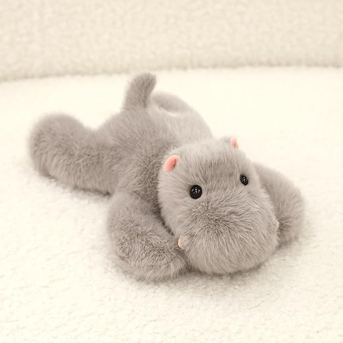 PEACH CAT Hippo Stuffed Animal Cute Hippopotamus Plushies Small Plush Toys Gifts for Kids Dark Gray