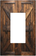 Decorative Outlet Covers Retro Brown Wood Barndoor 1 Gang Rocker Light Switch Cover Plate Single Wall Plates for Electrical Outlets Switch Plate Covers Faceplate for Farmhouse Decor