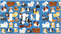 Cute Animal Dogs Puppy Decorative Outlet Cover Quad Toggle Light Switch Plate Cover Electricity Receptacles Plates For Home Kitchen Living Bedroom 8 * 4.5