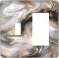 Outlet Covers Grey Brown Swirl Marble Texture 1 Toggle 1 Rocker Combination Decorative Wall Plate Electrical Switch Plates Light Switch Cover Plate For Bathroom Kitchen Decor