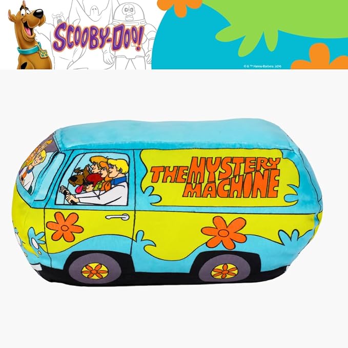 Scooby Doo Mystery Machine Van Decorative Pillow, 13.3 in x 7.8 in, Super Soft Plush, (Officially Licensed Product) by Franco Collectibles