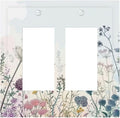 Colorful Wildflower Watercolor Dandelion Floral Decorative Outlet Covers 2 Gang Double Gfci Rocker Electrical Wall Panels Light Switch Cover Plate For Cabin Home Decor