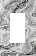 Beautiful Grey Marble Texture Simple Abstract Print Decorative Outlet Covers 1 Gang Single Rocker Light Switch Cover Plate Wall Plates GFCI Faceplate for Bathroom Kitchen Decor