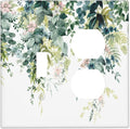 Colorful Plant Flower Sage Eucalyptus Leaves Wallplates 1 Toggle 1 Duplex Switch Plate Electrical GFCI Faceplate Decorative Light Switch Covers for Bedroom Living Room Decor
