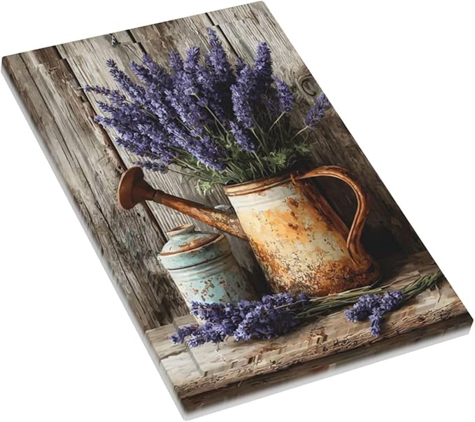 Rustic Flowers Lavender Purple Floral Oil Painting Light Switch Cover Plate 1 Gang No Device Blank Electrical Wall Plates Faceplate Decorative Switch Plate Covers for Farmhouse Bedroom Decor