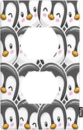 Penguin Outlet Covers Cute Penguins Cartoon Duplex Receptacle Wall Plate Standard 1-Gang Home Decorative Office