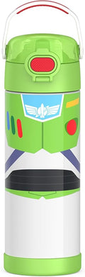 THERMOS FUNTAINER 16 Ounce Stainless Steel Vacuum Insulated Bottle with Wide Spout Lid, Toy Story Buzz