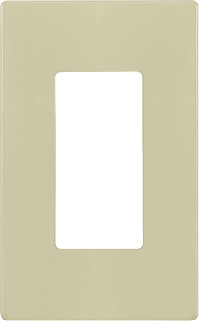TG Screwless Decorator Wall Plates Child Safe Outlet Covers, Size 1-Gang 4.50" H x 2.75” L, Unbreakable Polycarbonate Thermoplastic, UL Listed, Glossy, Ivory (1 Pack)