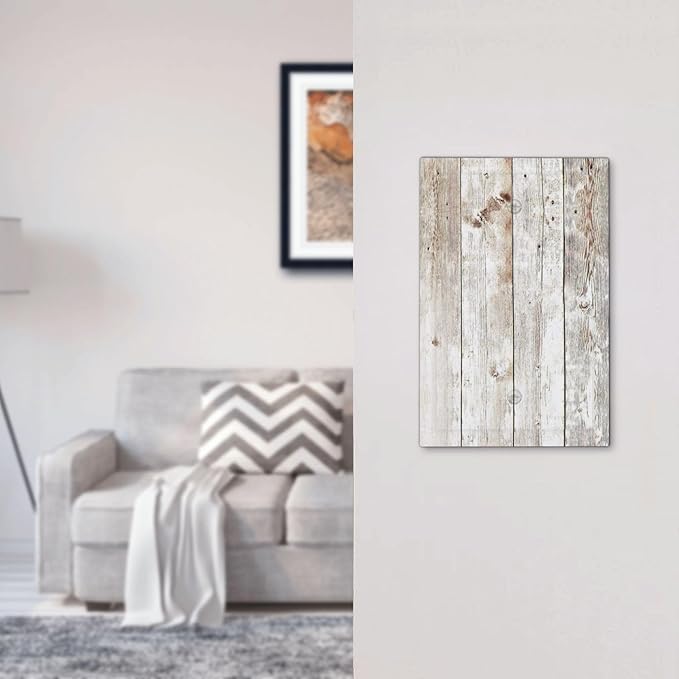 Vintage Light Wood Retro Rustic White Gray Oak Print Light Switch Cover Plate 1 Gang No Device Blank Electrical Wall Plates Faceplate Decorative Switch Plate Covers for Farmhouse Home Decor