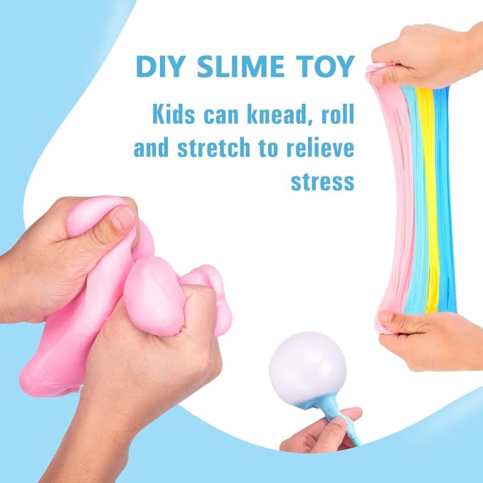 9 Pack Slime Kit, 6 Two-Color Butter & 3 Jelly Cube Crunchy Slime, Stress Relief, Soft Non-Sticky, for Kids Party Favors, School & Family Sensory Toy