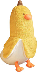 PEACH CAT Banana Duck Plush Toy Cute Plushie Hugging Plush Pillow Duck Stuffed Animal for Girls and Boys Yellow 27.5"