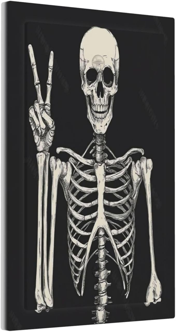 Light Switch Cover Plate Skeleton Skull Boho Hippie Dark Background 1 Gang No Device Blank Electrical Wall Plates Faceplate Decorative Switch Plate For Cabin Office Decor