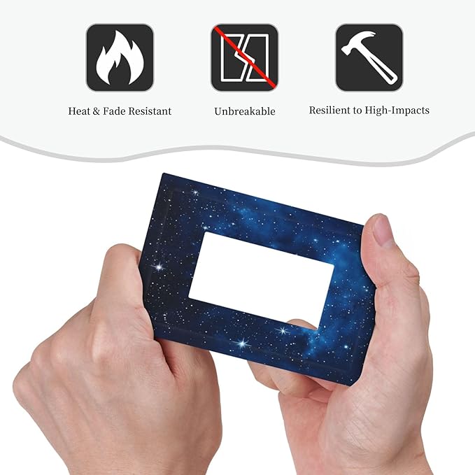 Outlet Covers Galaxy Starry Sky Universe Sparkle Stars 1 Gang Single Rocker Light Switch Cover Plate Decorative GFCI Wallplates Socket Cover Electrical Switch Plate Covers for Bathroom Bedroom