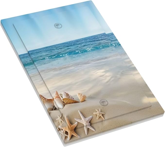 Decorative Light Switch Cover Summer Beach Starfish Shells Wall Plate Cover 1 Gang Blank No Device Outlet Covers Electrical Switchplate for Bathroom Home Decor