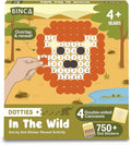 BINCA Dotties Dot Art Activity Kit, 750+ Stickers, Wild Animals Mess-Free Activities, DIY Dot Sticker Art, Kids Travel Activities, Gifts for Boys & Girls Ages 4,5,6,7