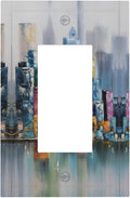 Colorful Nyc Skyline Textured Modern Abstract Decorative Outlet Covers 1 Gang Single Rocker Light Switch Cover Plate Wall Plates GFCI Faceplate for Bedroom Living Room Decor