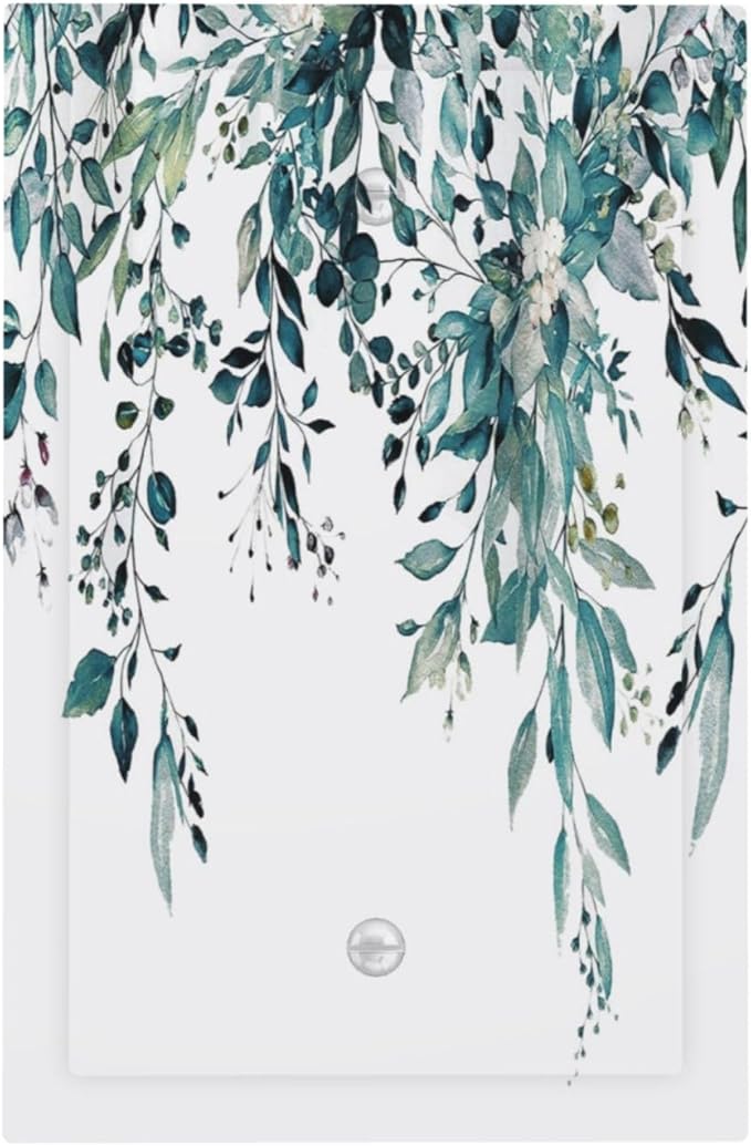 Decorative Light Switch Cover Plate Green Eucalyptus Boho Olive Leaves Country Unique 1 Gang No Device Switch Plate Covers Blank Wall Plate Cover Switchplate Electrical Faceplate
