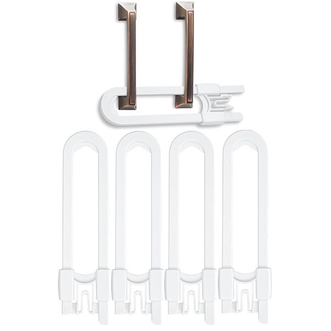 Vmaisi Baby Sliding Cabinet Locks - Adjustable U Shaped Child Safety Locks for Cabinets with Handles or Knobs, Childproof Latches for Kitchen Bathroom Storage Cupboards 4 Pack