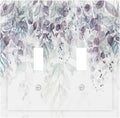 Hazy Leaves Ivy Nature Plants Eucalyptus Leave Decorative Switch Plates 2 Gang Double Toggle Outlet Light Switch Cover Wall Plate Electrical Faceplate for Bedroom Home Decor