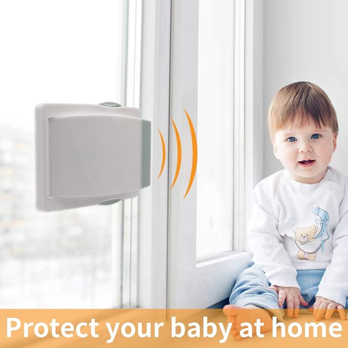 Goodv Child Proof Window Sliding Door Lock 6 Grey Packs (Make Sure Your Working Space over 0.42in and under 1.18in) Security Your Baby Safe and Protect Kid outof Dangerous at Home (6, Grey)