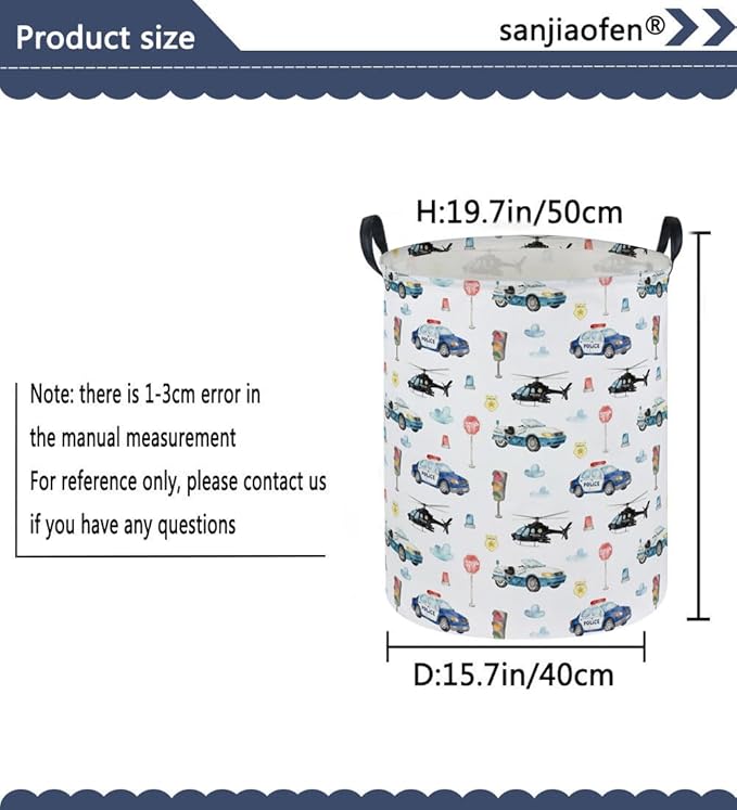 Police car Laundry Hamper,City Car Baby Laundry Hamper Kid Storage Basket,Collapsible Fabric Storage Container,Kids Laundry Basket,Gift Baskets,Toy,Home Organizer(Police car)