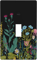 Boho Flowers Colorful Floral Light Switch Cover Plates Decorative Single Toggle Wall Plate, 1 Gang Lightswitch Cover