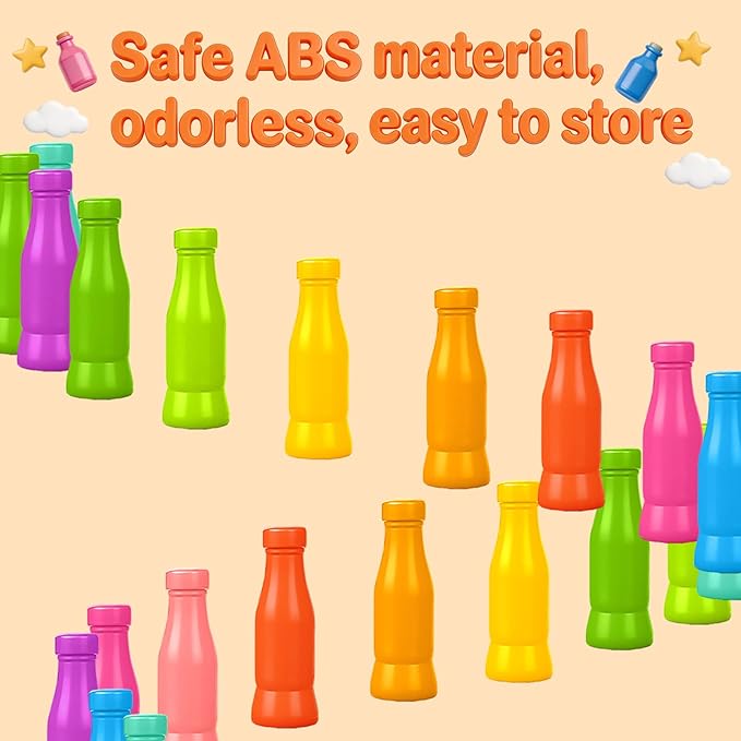 Vodolo 20pcs Bottle Color Match Game，Family Matching Games for Kids 8-12,Memory and Logical Training Bottle flip Game for fmaily, Party Activities