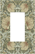 William Morris Pimpernel Flowers Single Light Switch Cover Plate Vintage Floral Green Botanical 1 Gang Rocker Switchplate Decorative Electrical GFCI Wallplate for Country Bedroom Home Décor