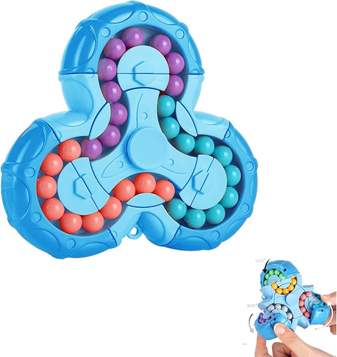 YUDANSI Magic Bean Puzzle Toy, Rotating Magic Bean & Fidget Cube 2-in-1, Rotating Magical Cube Fidgets Gift for Kids Boys Girls Age 3+, 5-7, 8-12, Brain Teaser Fingertip Toys for Teens Adults