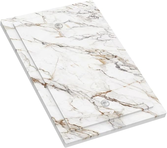 Light Switch Covers White Brown Marble Abstract Modern Luxury Decorative Switch Plates 1 Gang Blank No Device Outlet Covers Electrical WallPlates for Bathroom Kitchen Decor