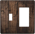 Rustic Brown Wood Plank Vintage Wooden Texture Print Outlet Covers 1 Toggle 1 Rocker Combination Decorative Wall Plate Electrical Switch Plates Light Switch Cover Plate for Farmhouse Home Decor