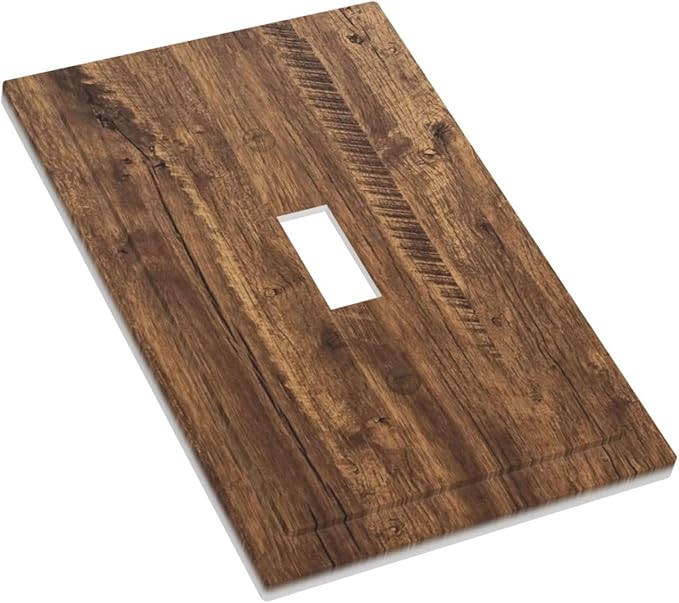 Rustic Old Wood Brown Crack Tree Tumor Print Decorative Light Switch Cover 1 Gang Single Toggle Device Electrical Faceplate Switchplates Decorator Outlet Wall Plate for Farmhouse Home Decor