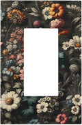 Decorative Outlet Covers Bohemian Colorful Floral Blue White Yellow Red Flowers 1 Gang Single Decora GFCI Device Light Switch Covers Plate 1 Rocker Wall Plate Jumbo Switch Cover Plate