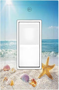 Decorative Outlet Covers Summer Beach Colorful Seashell Starfish 1 Gang Single Rocker Light Switch Cover Plate Wall Plates Gfci Faceplate For Kids Room Nursery Decor