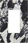 Black White Marble Abstract Luxury Decorative Outlet Covers 1 Gang Single Rocker Light Switch Cover Plate Wall Plates GFCI Faceplate for Bathroom Kitchen Decor