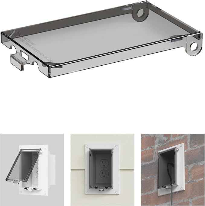 Type 3r Enclosure Cover, DBVC-1 Outdoor Outlet Cover for Wet Locations (Vertical), Electrical Box Replacement Cover for DBVR1C/DBVS1C/60VC in Box Electrical Outlet Box - Clear(1-Pack)