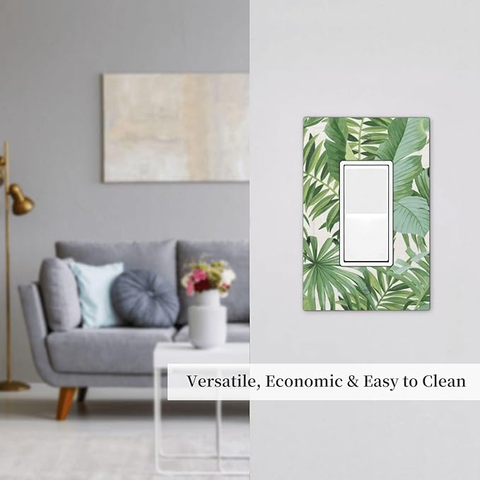 Green Tropical Palm Tree Leaf 1 Gang Rocker/decorator Outlet Light Switch Wall Plate Cover Faceplate Decorative Switchplate Decorator Outlet Cover