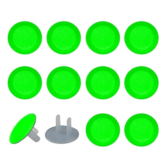 Pure Green Pattern Outlet Covers Baby Proofing Safe & Secure Electric Plug Protectors | Socket Covers for Home & Office