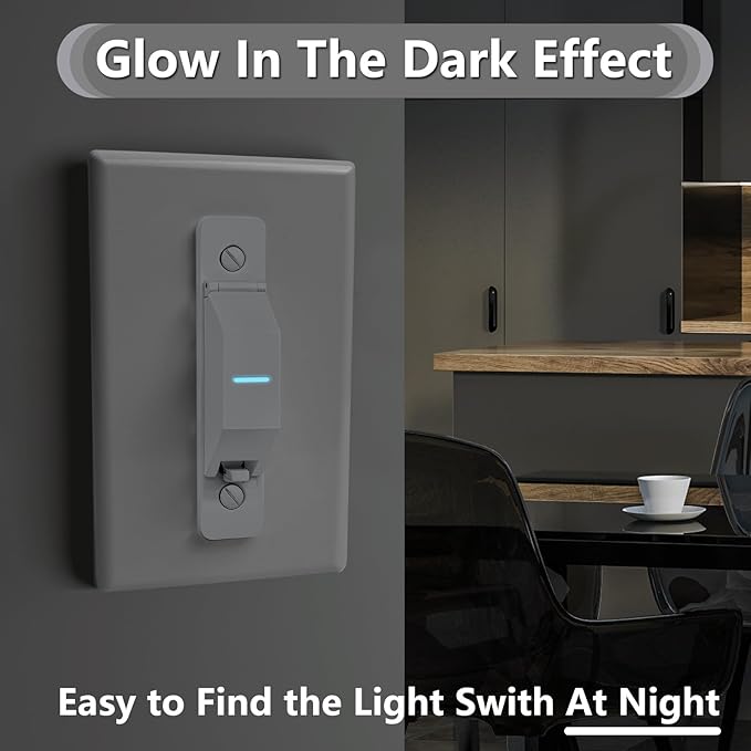 4 Pack Light Switch Cover Guard,Light Switch Lock With Glow In The Dark Effect, Child Proof Wall Switch Cover Keeps Lights or Switches from Being Accidentally Turned ON or OFF （White)