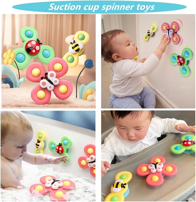 ELLECK Baby Toys 6-12 Months, Montessori Toys for Toddlers 1-3 Year Old, Busy Cube Teether Infants Bath 6 in 1 Stacking Blocks Rings, Suction Cup Spinner, Shape Bin Sensory (0035)