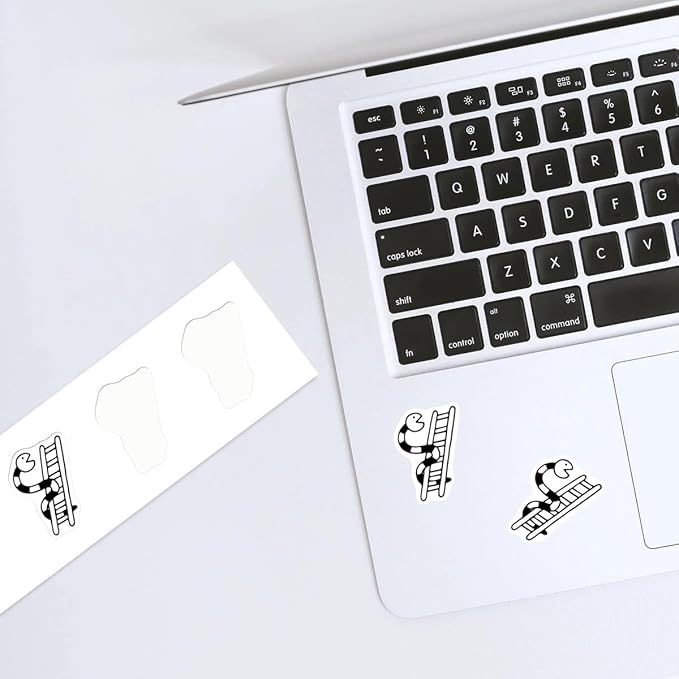 Azeeda 4 x 'Snakes & Ladders' White Premium Vinyl Decal Stickers – Waterproof, Durable & Easy to Apply - Ideal for Car Bumpers, Windows, Bins and More (DW00024893)