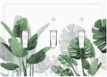 Decorative Switch Plates Boho Tropical Plant Natural Palm Leaf 3 Gang Wall Plate Triple Toggle Light Switch Cover Faceplate Electrical Wall Panels For Bed Room Living Room Decor