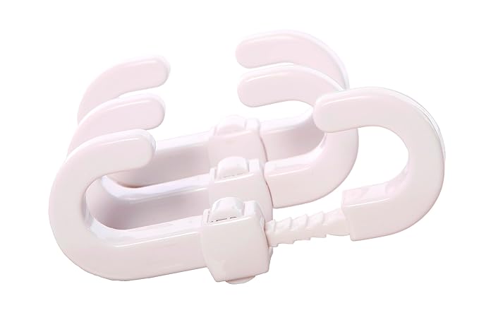 Dreambaby Secure -A-Lock - Child Proof Sliding Safety Locks - Suitable for Mushroom Knobs & D-Shaped Cabinet Door Handles - White - Model ‎L712